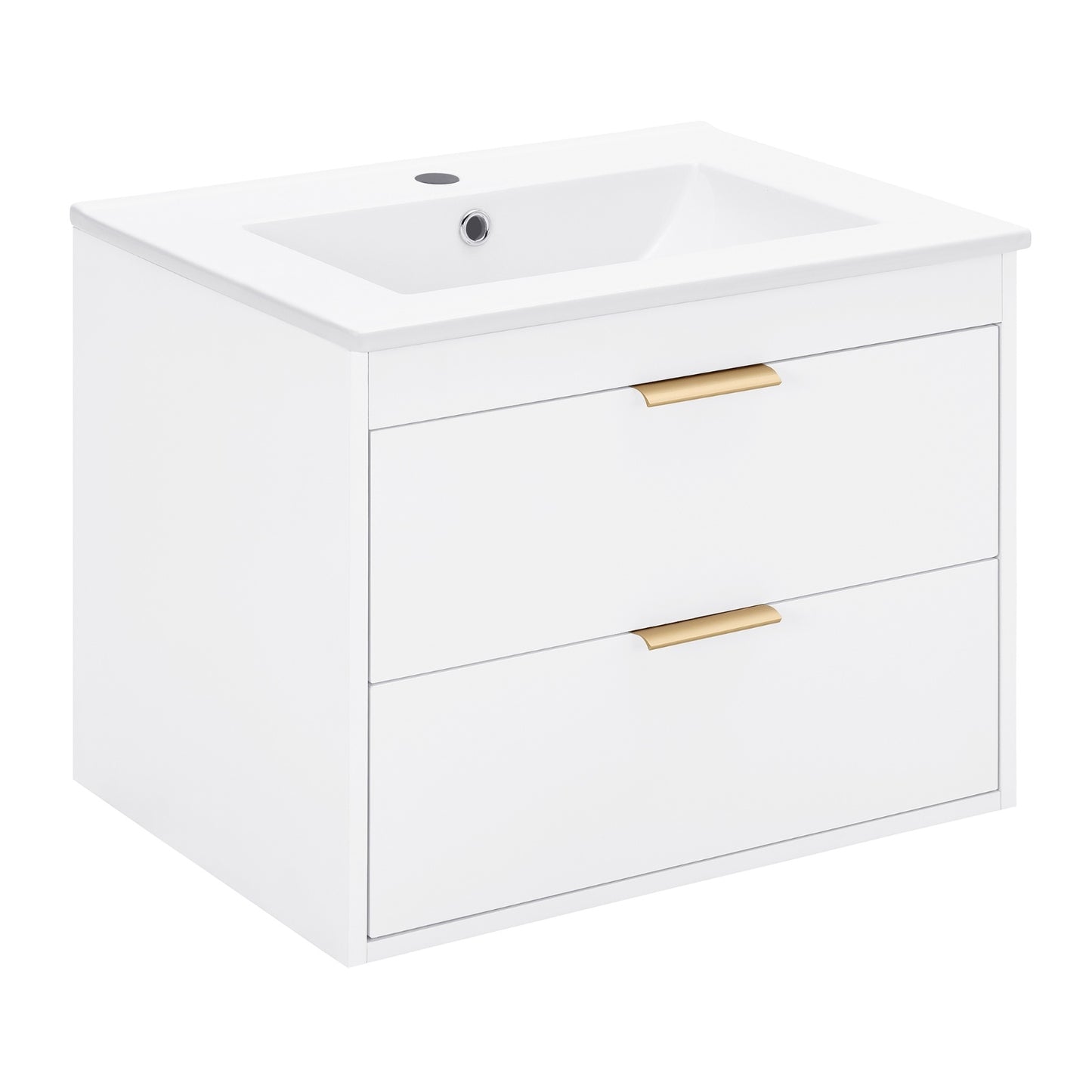 24" Floating Bathroom Vanity with White Sink & Soft-Close Doors – Elevate Your Modern Bathroom