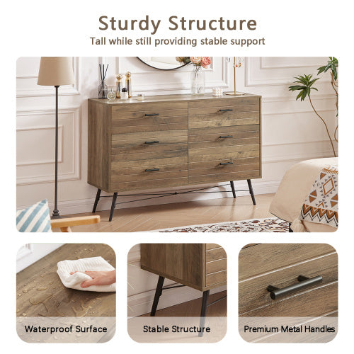 Modern 6-Drawer TV Stand | Stylish & Spacious Entertainment Center