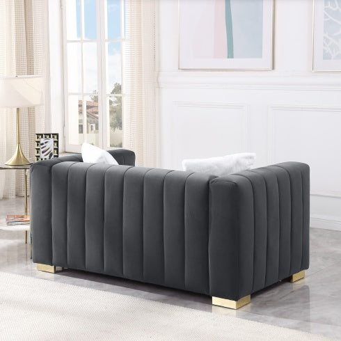 Viva Smart Living Collection: Channel-Back Velvet Loveseat