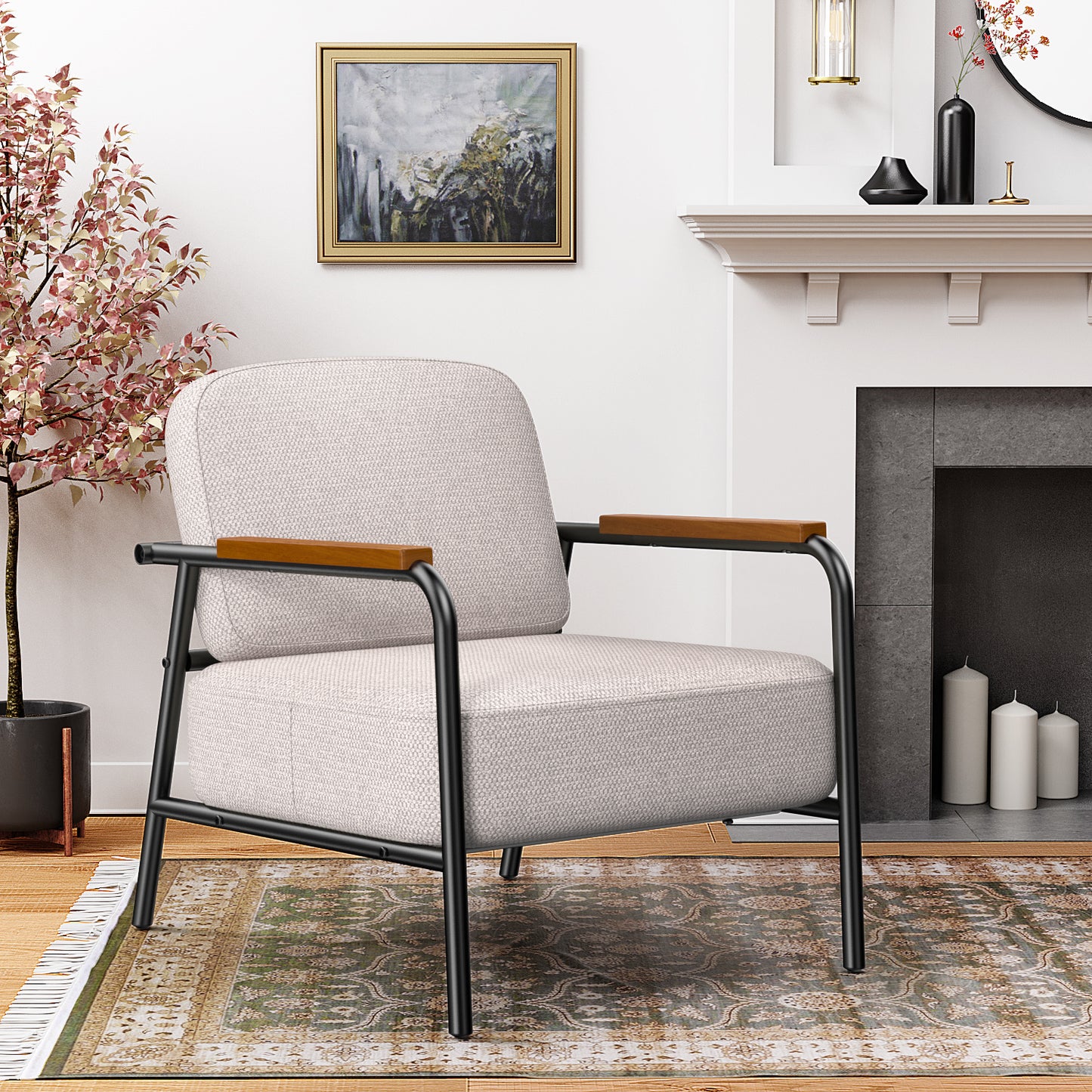 Viva Atelier Mercer Teal Velvet Mid-Century Modern Accent Chair