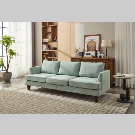 Viva Elite Verdant Light Green USB-Ready Sectional Sofa - The Future of Connected Living