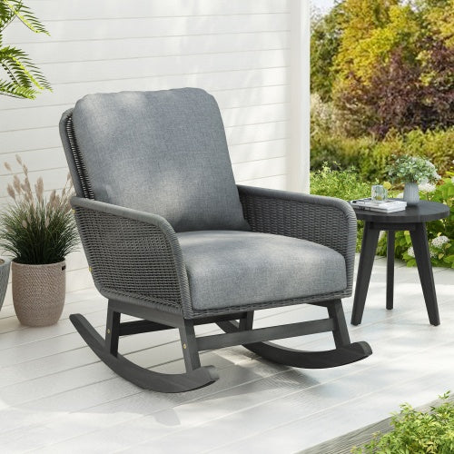 Viva Solace Ivory Wicker Rocking Chair