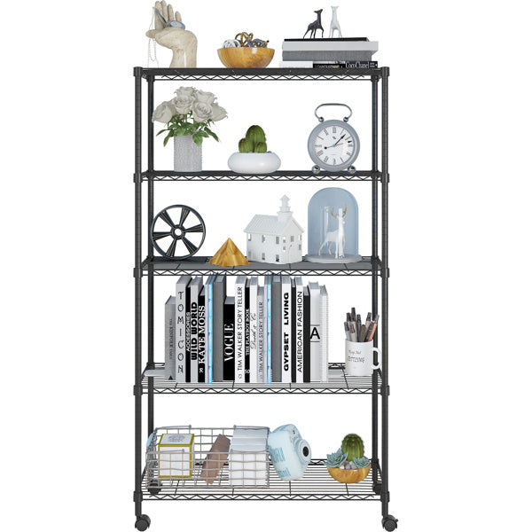 Viva Obsidian Collection: Viva Obsidian Five-Layer Metal Shelf