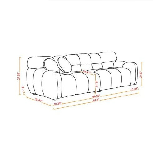 Viva Smart Living Collection: Bouclé Marshmallow 3‑Seater Sofa