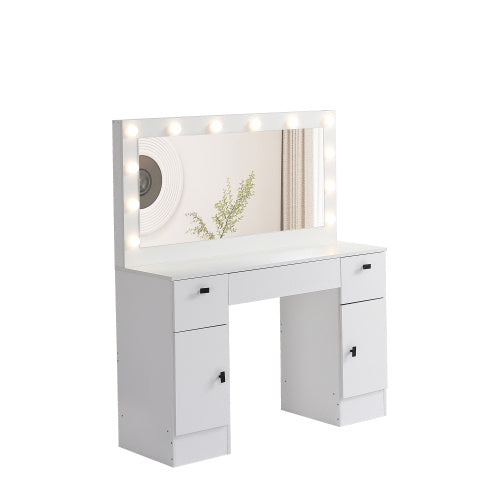 Viva Reflection Collection: Aurora White Illuminated Dresser