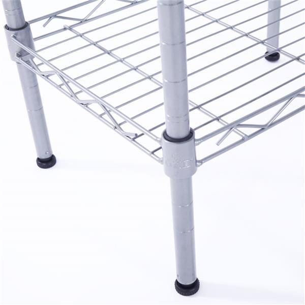 Rectangular Four Story Household Storage Rack, Silver Gray