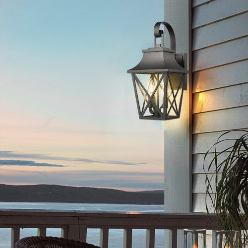 Black Outdoor Wall Light – Large Industrial Waterproof Exterior Light for Modern Farmhouse Porches & Entryways