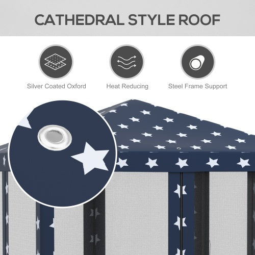 Outsunny 10 X 10 Up Canopy Tent With Netting, Instant Gazebo, Ez Up Screen House Room With Carry Bag, Height Adjustable, For Outdoor, Garden, Patio, American Flag