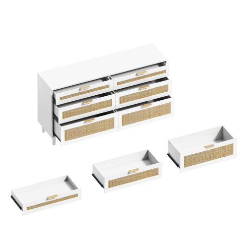 Viva Elite Rattan 6-Drawer Dresser – Where Natural Texture Meets Modern Function
