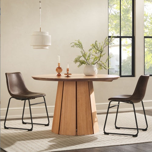 Viva Solara Cerused White Round Dining Table