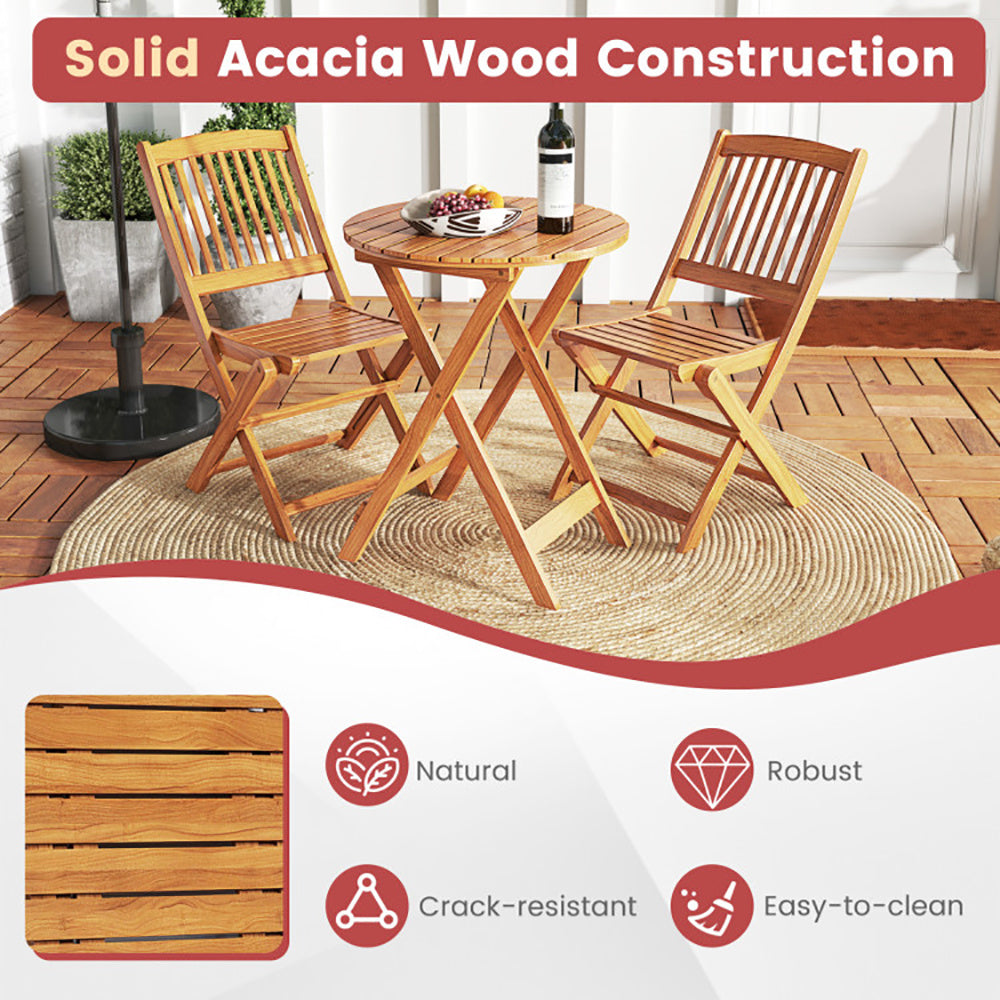 Viva Terra Acacia Folding Outdoor Chairs (Set of 2)