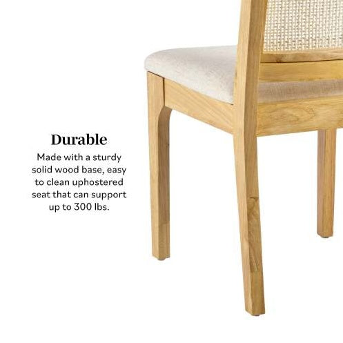 Viva Modern Gatherings Collection: Solid Wood Dining Chair with Rattan Inset
