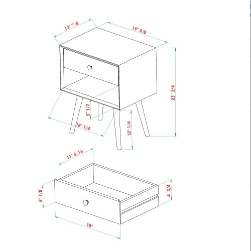 Viva Elite Caramel Mid-Century Nightstand – The Future of Transitional Elegance