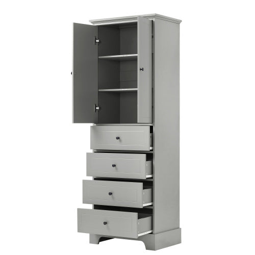 Viva Smart Living Collection: Dual-Door & Quad-Drawer Cabinet