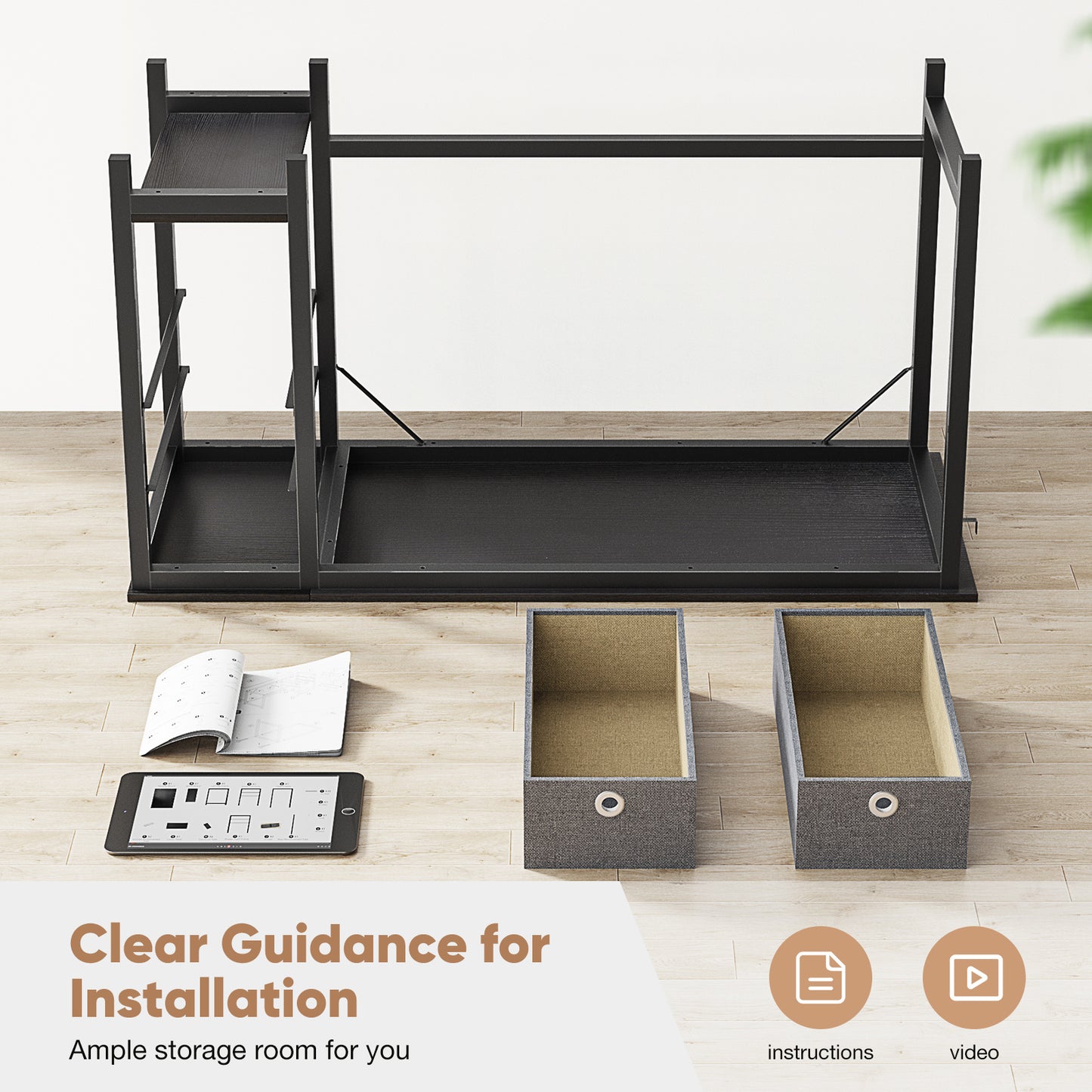 Viva Smart Living Collection: Walnut Computer Desk with Storage Drawer