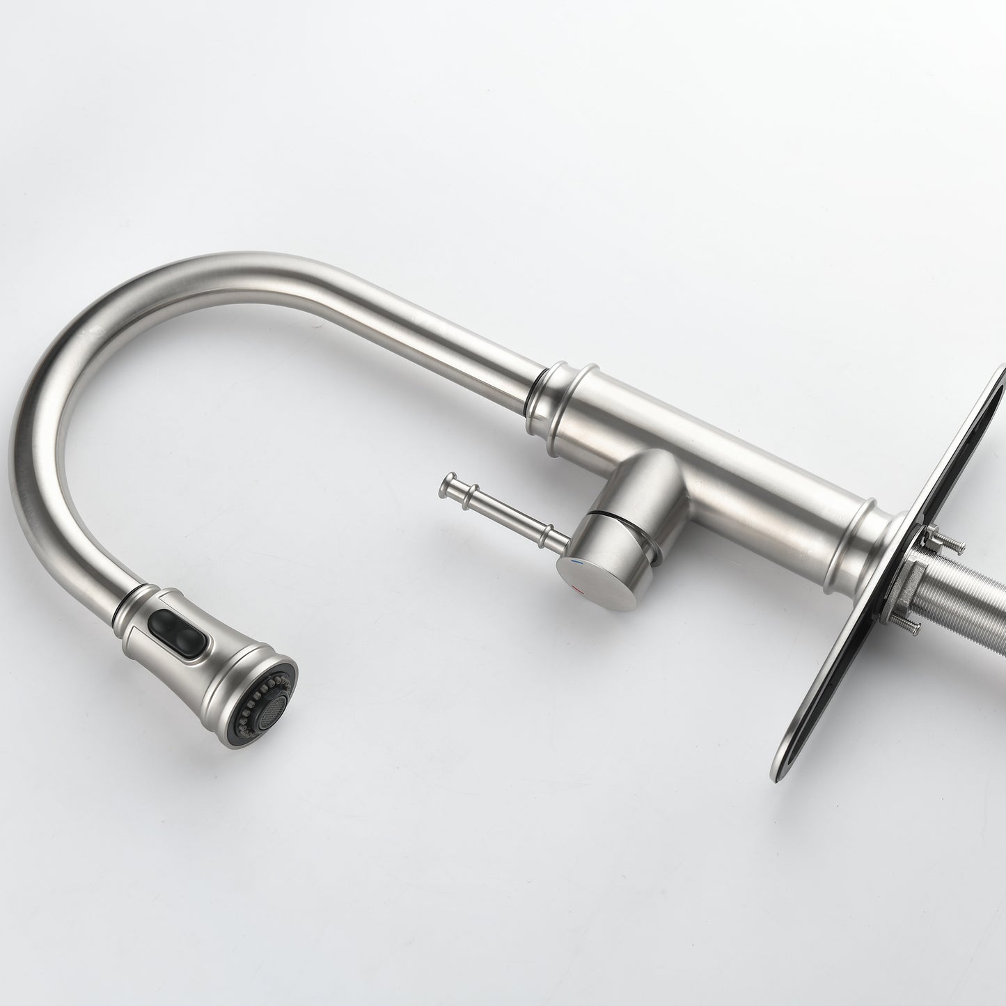 Single Handle High Pull Out Kitchen Faucet, Single-stage Stainless Steel Kitchen Sink Faucet, With Pull Down Spray