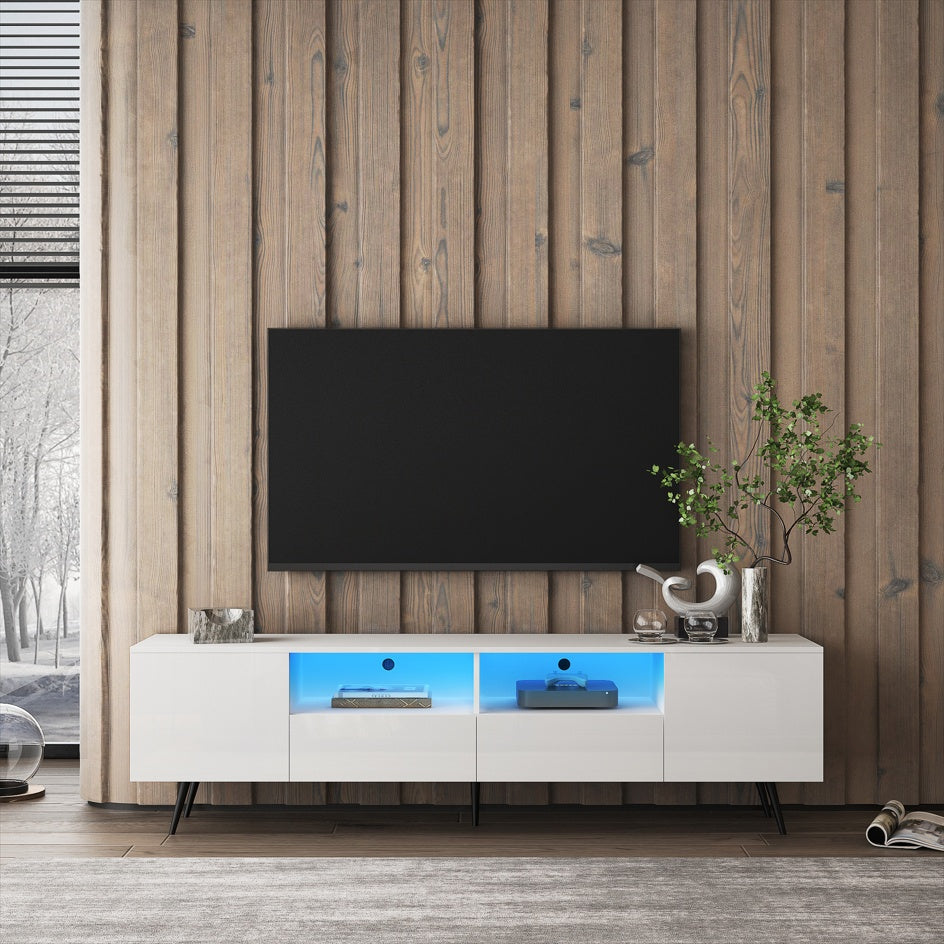Viva Screenlight Collection: Modern White LED TV Stand