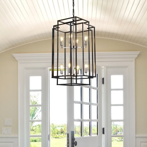 Viva Smart Living Collection: 8‑Lantern Tiered Farmhouse Chandelier