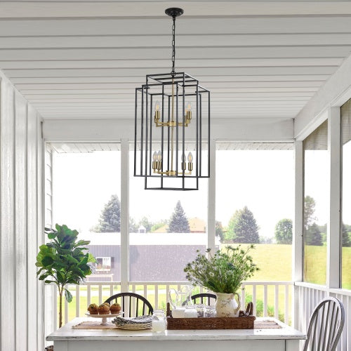 Viva Smart Living Collection: 8‑Lantern Tiered Farmhouse Chandelier