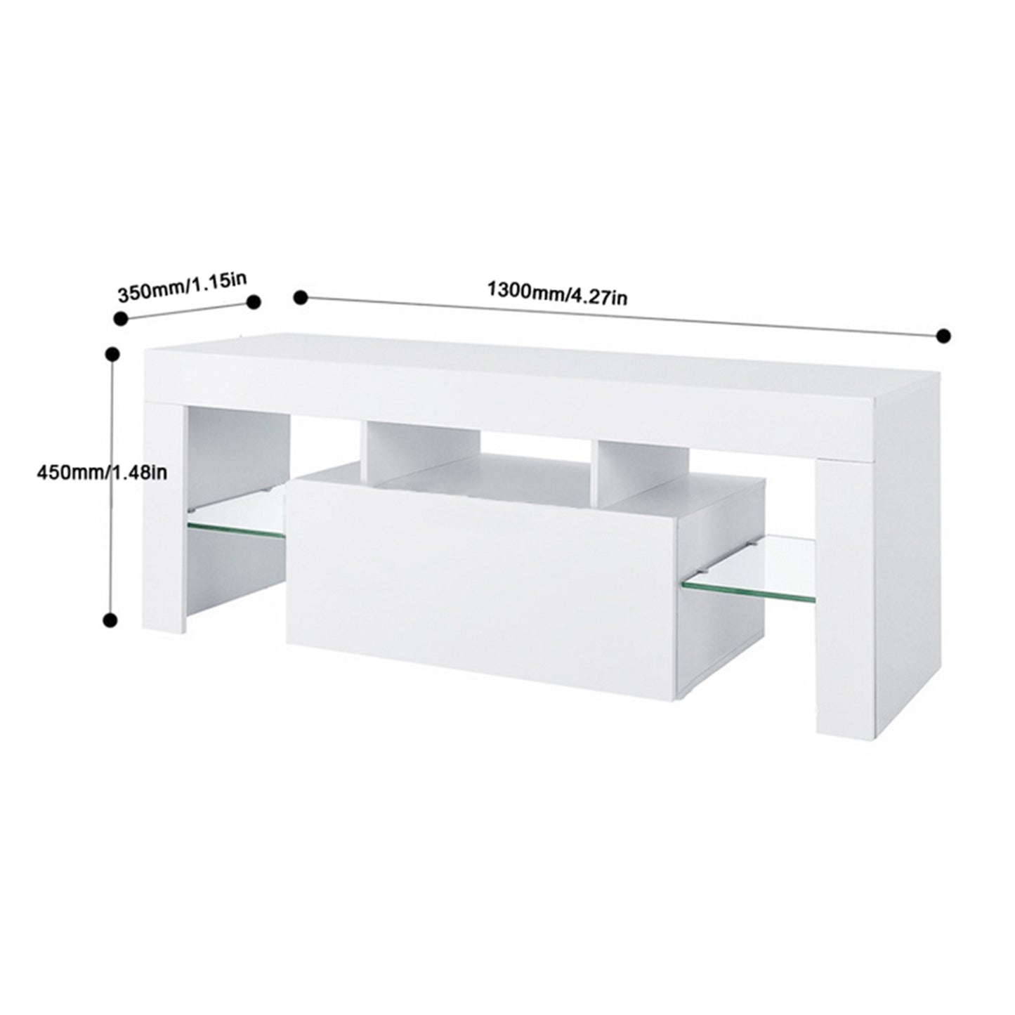 Modern TV Cabinet Unit | Entertainment Stand with LED Strip & Remote Control