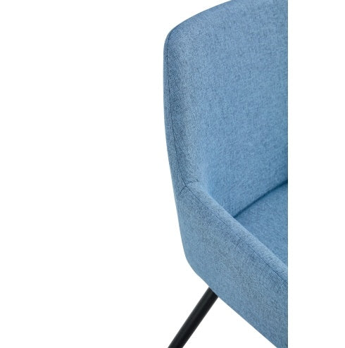 Leisure Modern Living Dining Room Accent Arm Chairs Club Guest With Strong Black Metal Legs, Set Of 2, TEDDY Fabric Beige