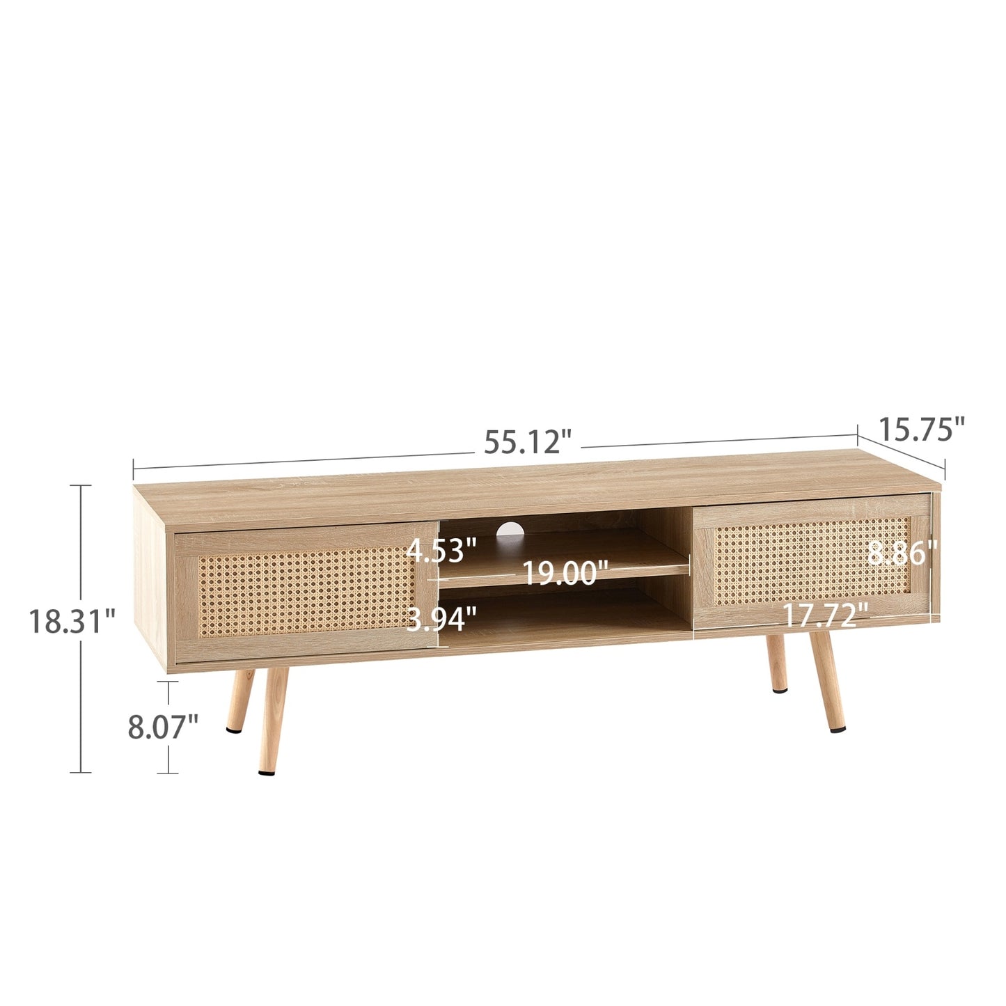 Viva Smart 55.12" Rattan TV Cabinet