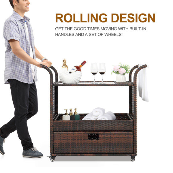 Viva Capella Rattan Serving Trolley