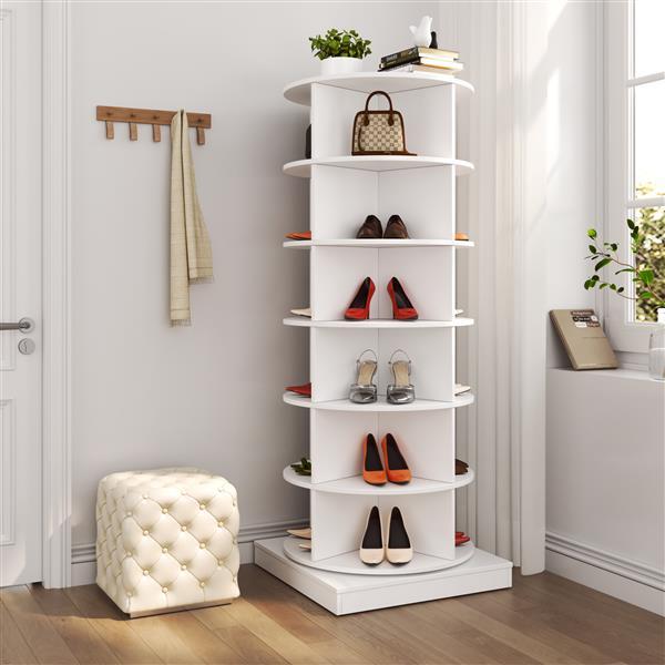 30-Inch 360° Rotating Shoe Cabinet – 6-Tier Smart Storage Solution