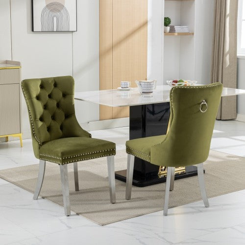 Viva Aurelia Tufted Velvet Dining Chairs (Set of 2)