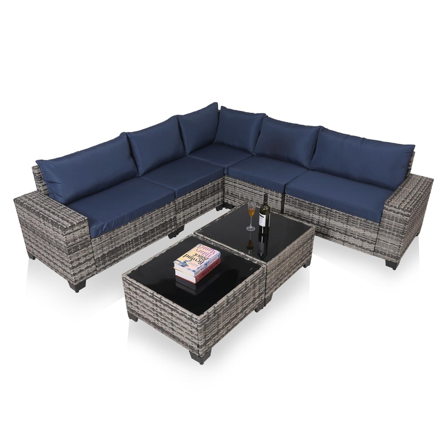 Viva Smart Living Collection: 7‑Piece Outdoor Wicker Patio Set