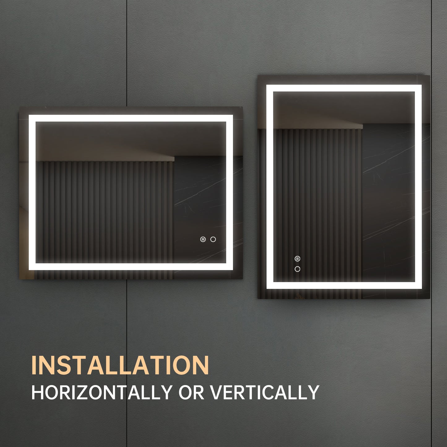 Smart LED Bathroom Mirror with Touch Button Control | Viva Vanity