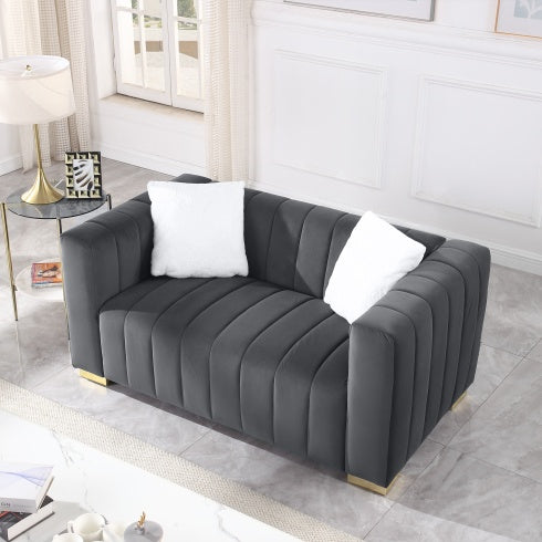 Viva Smart Living Collection: Channel-Back Velvet Loveseat