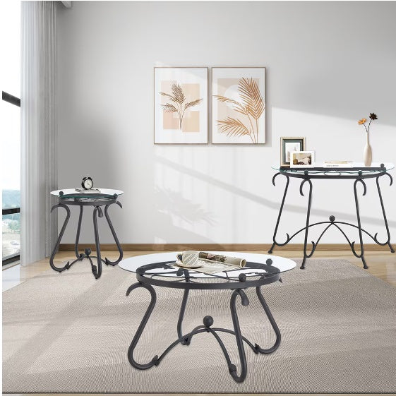 Viva Lume Duo Glass Table Set – Minimal Form, Maximum Style