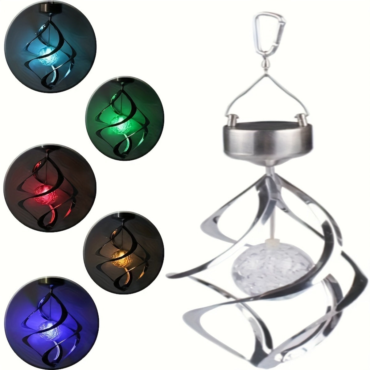 Viva Elite Solar Wind Spinner with LED Chimes - Premium Kinetic Garden Art