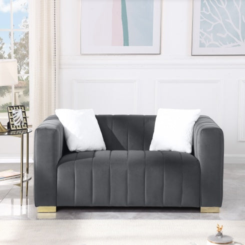 Viva Smart Living Collection: Channel-Back Velvet Loveseat