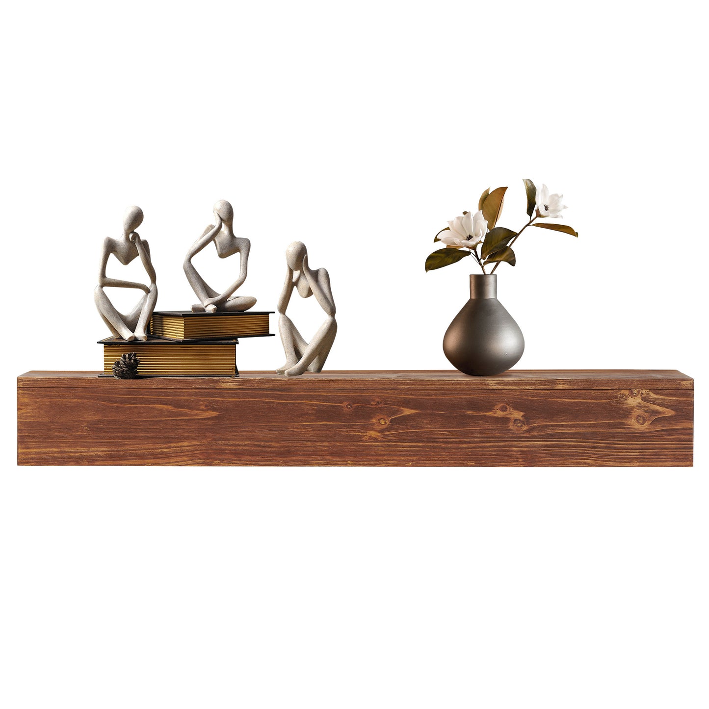 Luxury Country Wood Floating Shelf – Wall-Mounted Mantelpiece for Elegant Home Decor
