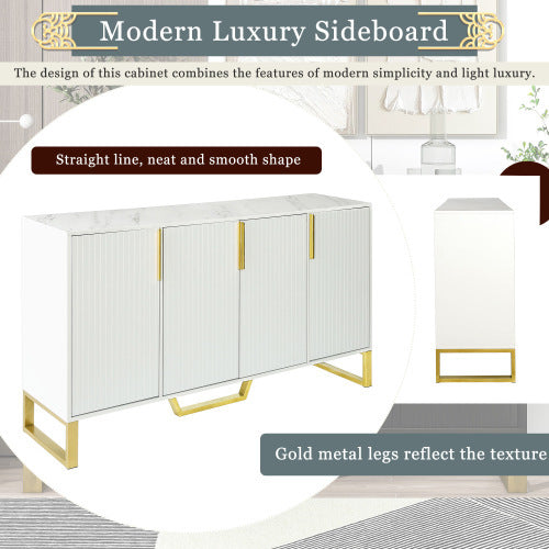 Viva Smart Storage Collection: Modern Four-Door Sideboard Cabinet