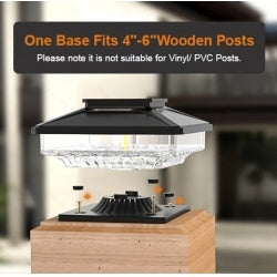 6-Pack Outdoor Solar Post Cap Lights – Cold White | Waterproof & Stylish Garden Decor