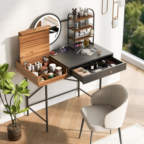 Makeup Vanity Desk with 3-Mode Lighted Mirror & Wireless Charging – The Perfect Beauty Station