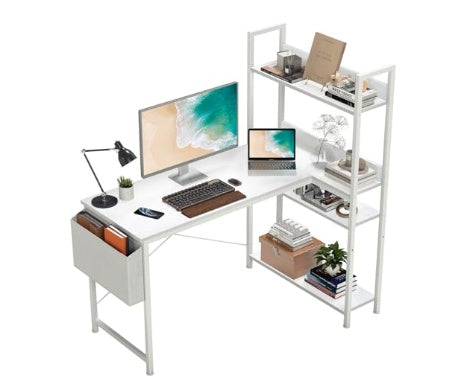 Viva Elite Reversible L-Shaped Corner Desk with Adjustable Bookshelf