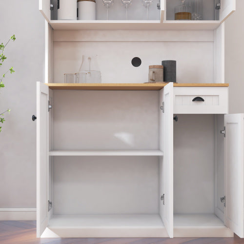 Viva Atelier Aurora White Freestanding Microwave Storage Cabinet
