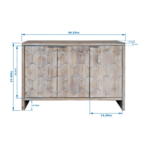 Viva Brielle Farmhouse 3-Door Wood Cabinet