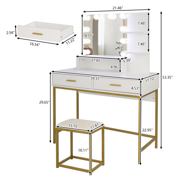 Viva Elite 2-Drawer Dressing Table Set Collection - The Future of Modern Minimalism