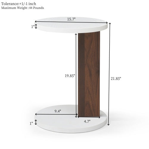 Viva Cove C-Shaped Rustic Side Table