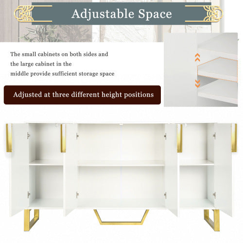 Viva Smart Storage Collection: Modern Four-Door Sideboard Cabinet