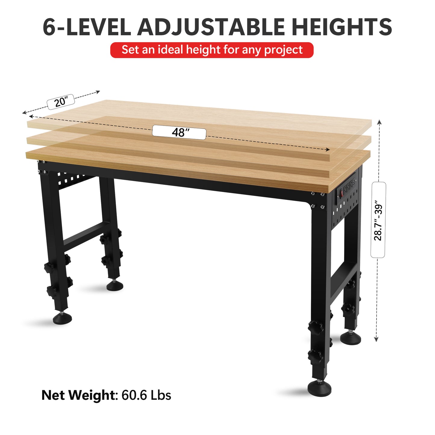 Metal Wooden Workbench