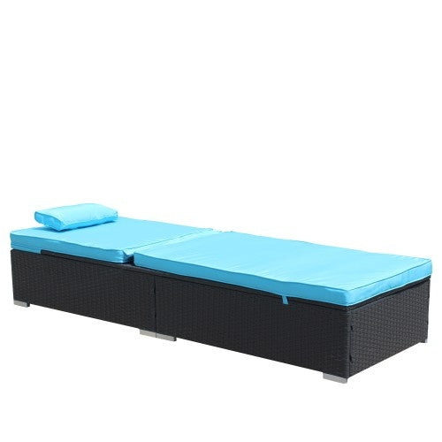 🌴 Viva Breeze™ 3-Piece Blue Patio Chaise Lounge Set – Indulge in Intelligent Outdoor Living