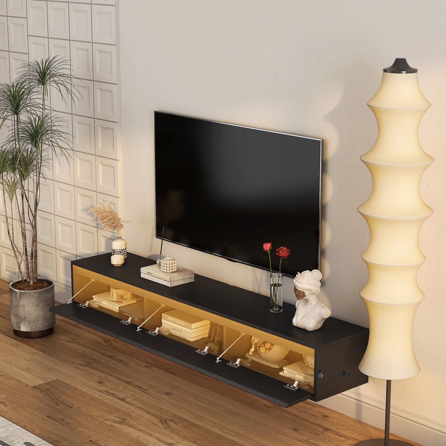 Viva Lumen+ Collection: The Lumen+ Halo Floating TV Shelf