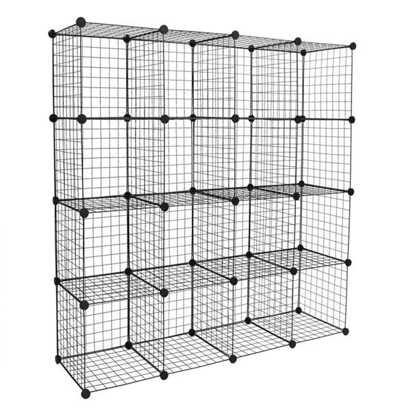 🗄️ Viva Essentials – 16-Grid Iron Mesh Material Storage Rack