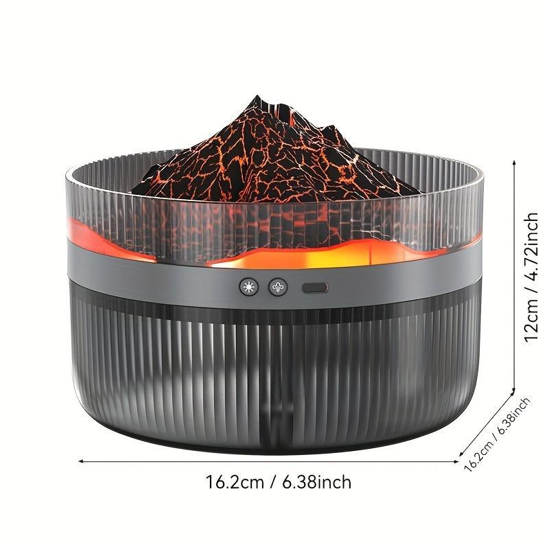 2-Color LED Volcano Flame Light Humidifier – 2L Large Capacity Aromatherapy Diffuser